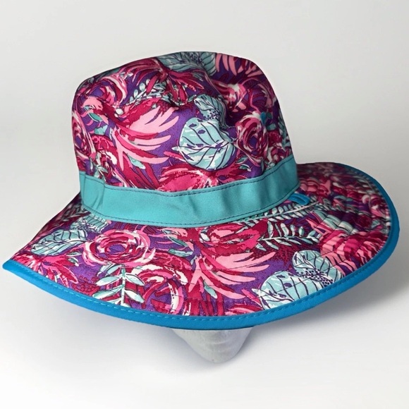 Sunday Afternoons Sun Hat Girls Spring Bliss Strap Pink Blue Floral UPF 50 NEW L - Picture 1 of 11